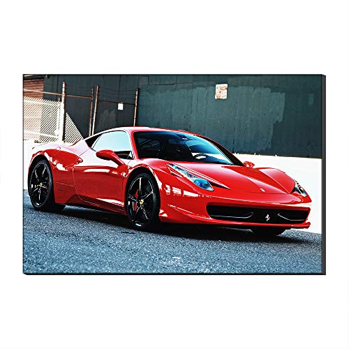 Toile Ferrari rouge voiture de sport pour décoration de salon moderne