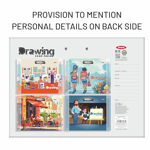 Image of Anupam A3 Extra Large Clipboard - 43 x 32 cm Multiprinted Wooden Drawing Board with Decorative Clip - Design Horizontal Lap Board for Sketching, Art, and Writing Supplies - Trendy Lap Board (Print 4)
