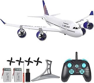 3CH 747 Fixed-Wing RC Airbus 2.4G Radio EPP Remote Control Airplane with Display Stand RC Aircraft Toy Xmas Gifts for Flying Enthusiasts RTF(with LED Searchlight)