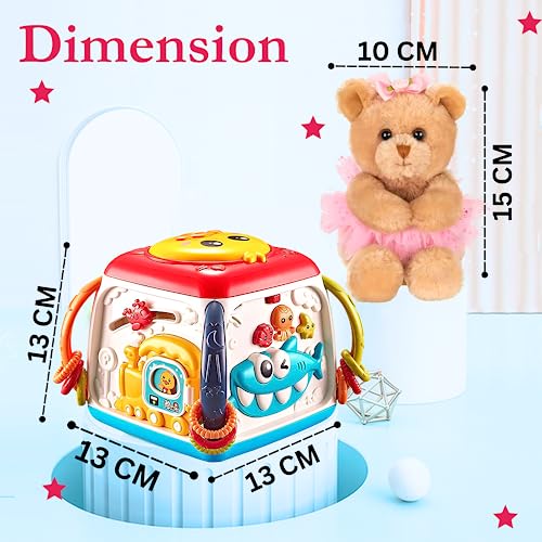 Image of 5 In 1 Musical Activity Cube For 1 Year Old-Piano Shark,Instrument Sounds,Drum Box With Lights,Learning Toys For 1 Year Old Boy&Kids Toys,3 Aa Batteries Incl,Multicolor