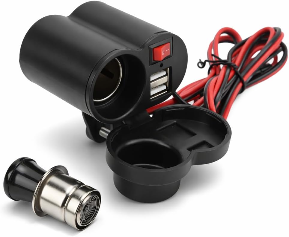 Motorcycle USB Charger, Motorcycle Phone Charger, Motorcycle USB Charger Two Way, Waterproof Dual Handlebar Charger, Replacement Parts Phone