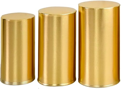 Fundas para soportes de cilindro de fiesta para soportes de pedestal de cilindro de metal, fundas elásticas de bronce para fiestas, cumpleaños,