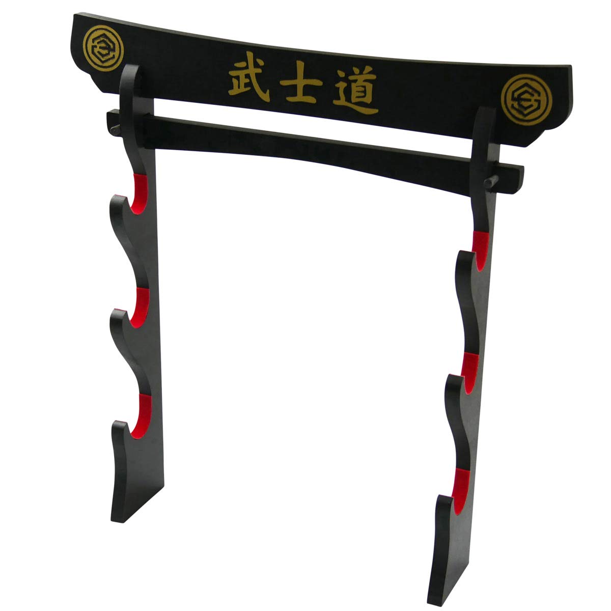 Samuraischwert Set Red Dragon Katana Wakizashi Tanto + Zubehör | Stumpfe Dekoschwerter aus Carbonstahl – Mit Schwertständer & Pflege-Set- Im Stil eines traditionell japanischen Schwertsets