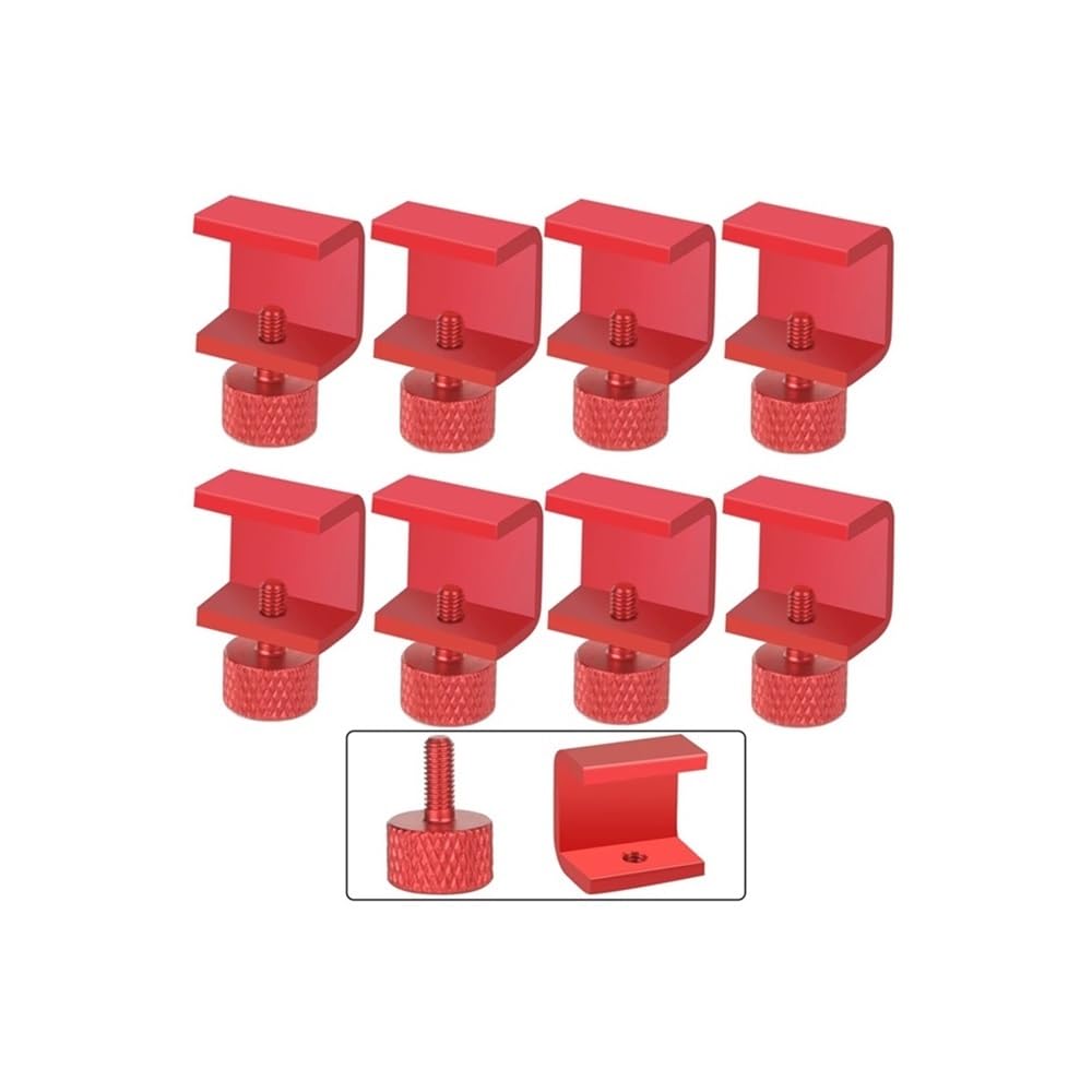 Platform Clamped Glass Plate Hot Bed Fixing Clip Adjustable Fixing Clip Spring Gasket Fit for 3D Printer Accessories(Red 8pcs)