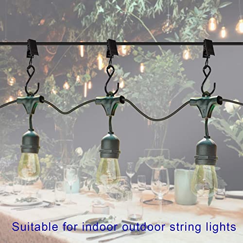 image for AMZSEVEN Stainless Steel S Hooks Curtain Clips, 50 Pack Hanging Party 