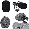 JJC SGM-V1 Shotgun Video Microphone, Cardioid Microphone Condenser Mic Vdeomicro w/Shock Mount, Furry Foam Windscreen, Electret Condenser, 3.5mm TRS TRRS Cable, for Andoid Phone DSLR Camcorder #1