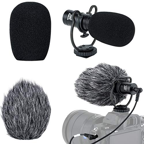 Jjc Sgm-V1 Shotgun Video Microphone, Cardioid Microphone Condenser Mic Vdeomicro W/Shock Mount, Furry Foam Windscreen, Electret Condenser, 3.5Mm Trs Trrs Cable, For Andoid Phone Dslr Camcorder #TOP1