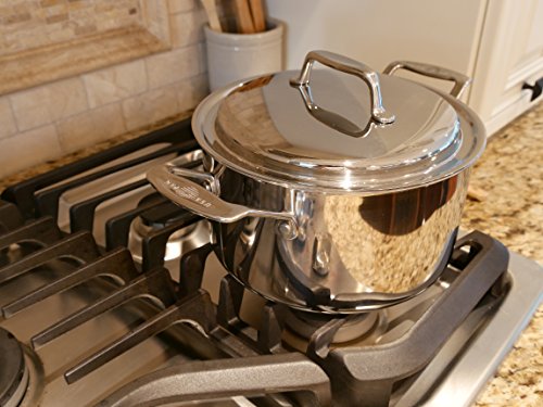 Image of Usa Pan Cookware 5-Ply Stainless Steel Cookware Set, Oven And Dishwasher Safe, 8 Piece Set