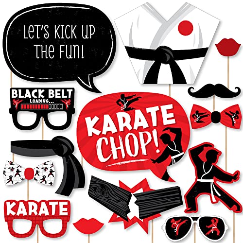 Big Dot of Happiness Karate Master - Martial Arts Birthday Party Photo Booth Props Kit - 20 Count