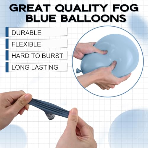 Image of Pale Aqua Balloons Arch Blue Balloons Garland Light Dusty Fog Mist Blue Balloon Different Sizes 5 10 12 18inch Helium Latex Balloon Boho Birthday Party Decoration Wedding Baby Shower Graduation