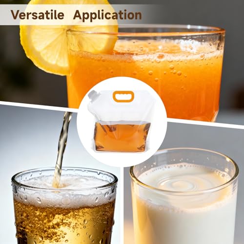 36 Piezas Bolsa Plegable de Almacenamiento de Agua 5 L / 1.32 Galón, Contenedores de Plástico Transparentes con Asa y Apertura Grande, Plegable y Reutilizable para Emergencias Camping, Senderismo, Mochilero miniatura 5