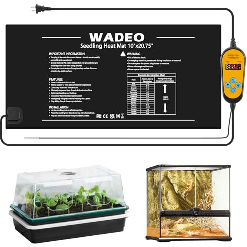 Heizmatte für Pflanzen Wadeo 52 x 25 cm mit Thermostat