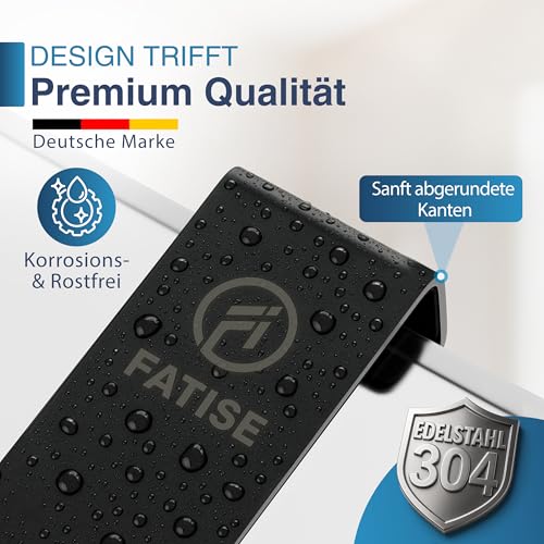 FATISE Premium Türhaken – Passgenau für deutsche Türen – Kleiderhaken Tür inkl. Schutzpad – 4er Set Türhaken zum einhängen