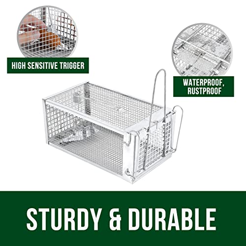 Garsum Humane Mouse Trap, Squirrel Trap, Live Animal Trap, Rodent Cage Catch Mice, Squirrels, Chipmunks, Hamsters For Indoor And Outdoor, Catch And Release, 2 Trap #TOP3