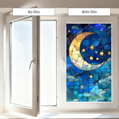 Película adhesiva para ventana Nuxovilar luna y estrella miniatura 6