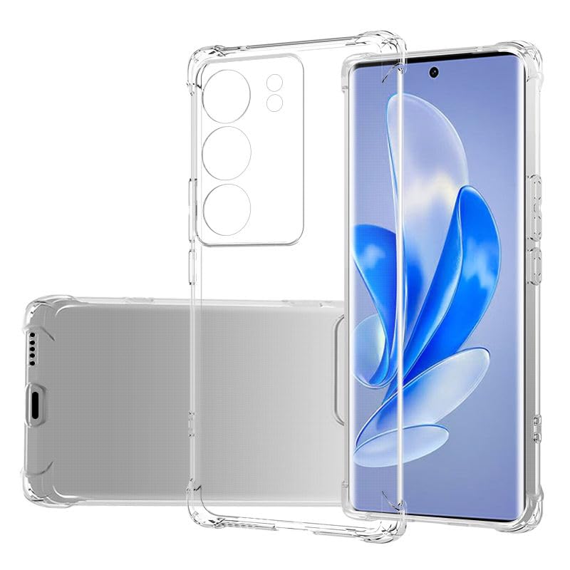Image of for vivo V29 Pro Case, vivo V29 Pro Phone Case Clear Transparent Reinforced Corners TPU Shock-Absorption Flexible Cell Phone Cover for vivo V29 Pro - Transparent