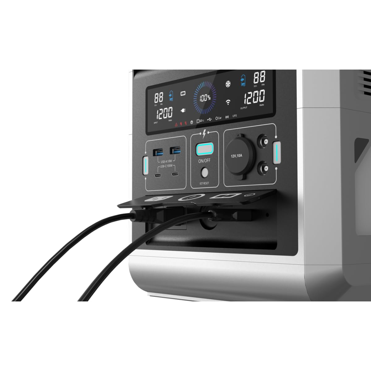 Baterías portátiles de litio (1200 W, alimentación de hasta 12 dispositivos simultáneamente