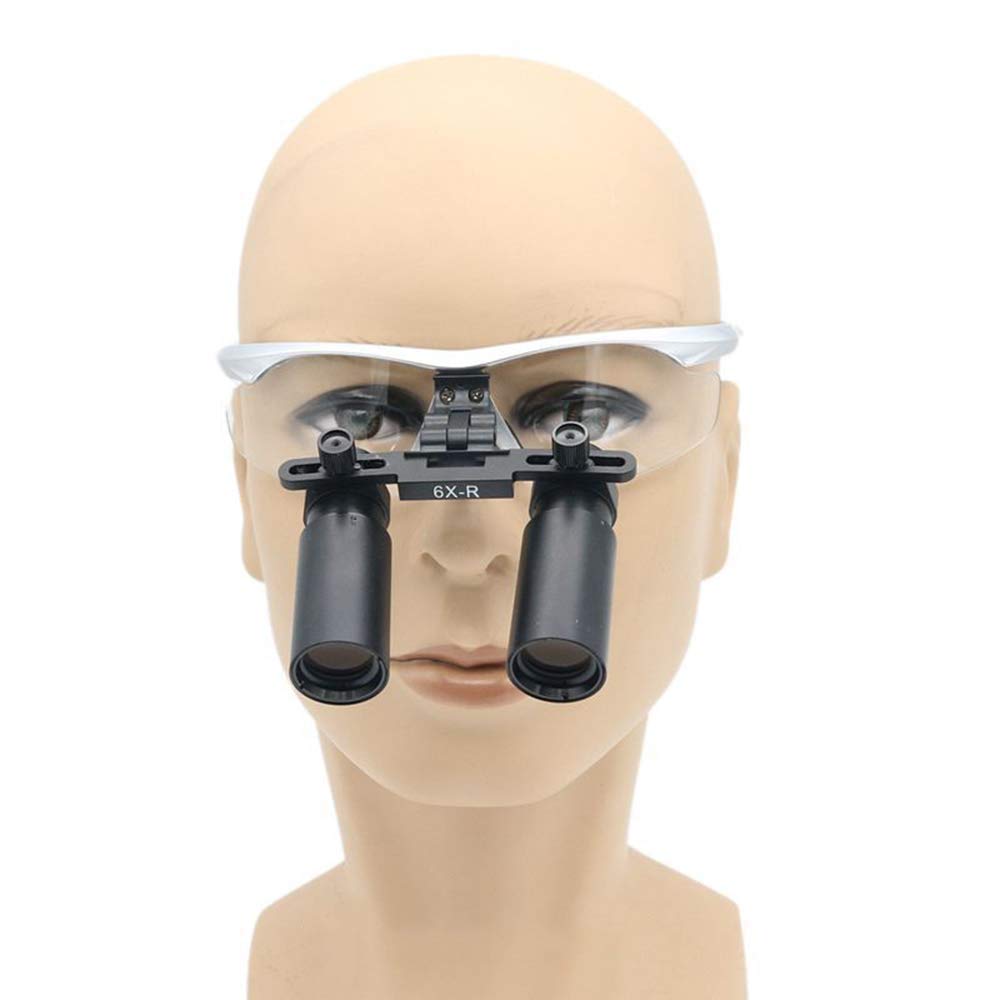 Lupas Binoculares 6X, Lupas Ópticas con Montura De Cristal, Lentes De Aumento De Alta Potencia, Distancia De Trabajo De 420 Mm.,