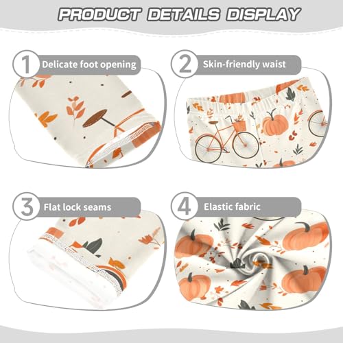 Girls Leggings Bicycle and Pumpkins Toddler Girls Clothes Leggings for Girls Toddler Girls Leggings 3-4T3
