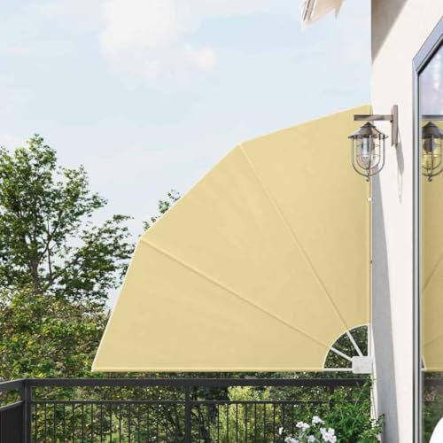Brise-vue en polyester sable 140x140 cm pliable pour balcon