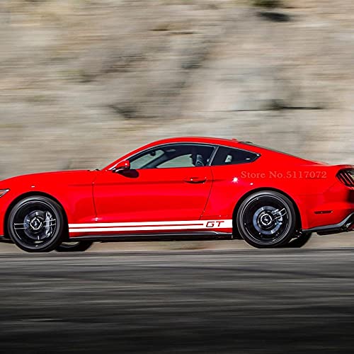 Auto styling koolstofvezel vinyl sticker deur GT Logo Gestreepte zijrok Racing Sport Body Sticker voor Fo-RD Mustang… - Image 5
