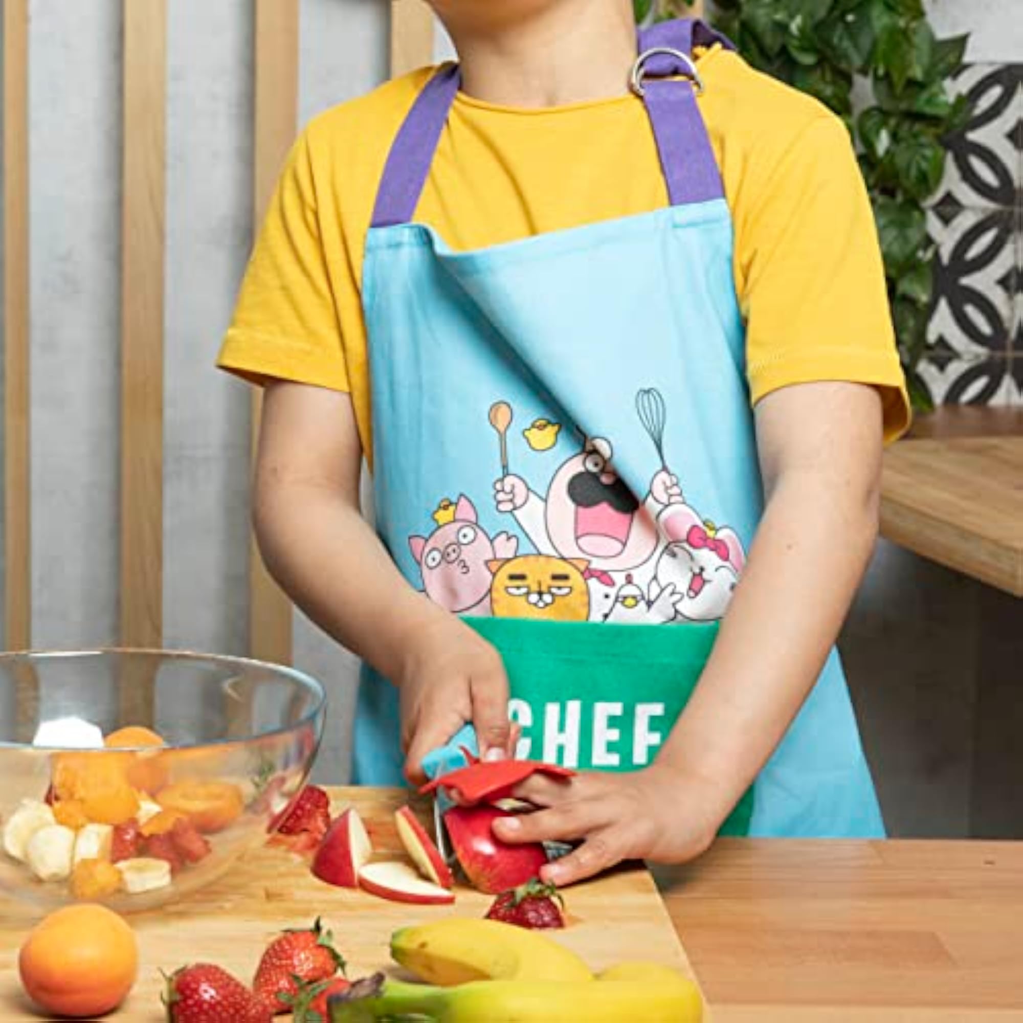 Children's Adjustable Cotton Cooking Apron with Pocket