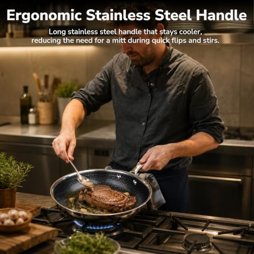 imarku 8, 10, 12 inch Hybrid Ceramic Nonstick Frying Pan Set - image 6