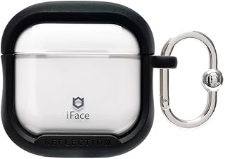 iFace Reflection AirPods 第4世代 専用 ケース ポリカーボネート クリアケース (ブラック)【 耐衝撃 カラビナ付き ワイヤレス充電可 アイフェイス airpods4 エアーポッズ イヤホンケース 】
