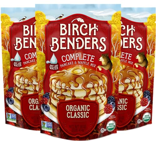 Birch Benders Organic Classic, Pancake and Waffle Mix, Non-GMO, 16 oz (Pack of 3)