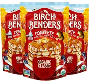 Birch Benders Organic Classic, Whole Grain, Pancake and Waffle Mix, 16 oz (Pack of 3)