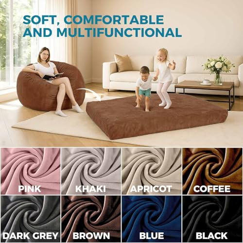 Image of Big Bean Bag Chairs for Adults,Bean Bag with Filler Included,Memory Foam Bean Bag,Giant beanbag,Suitable for Reading Chairs in Living Room, Bedroom and Dormitory. (Coffee Color, Bean Bag Bed)