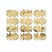 Price comparison product image dragonaur 12Pcs/Set Cute Pineapple Acrylic Mirror Wall Stickers Decal Room Decor size Medium (Golden)
