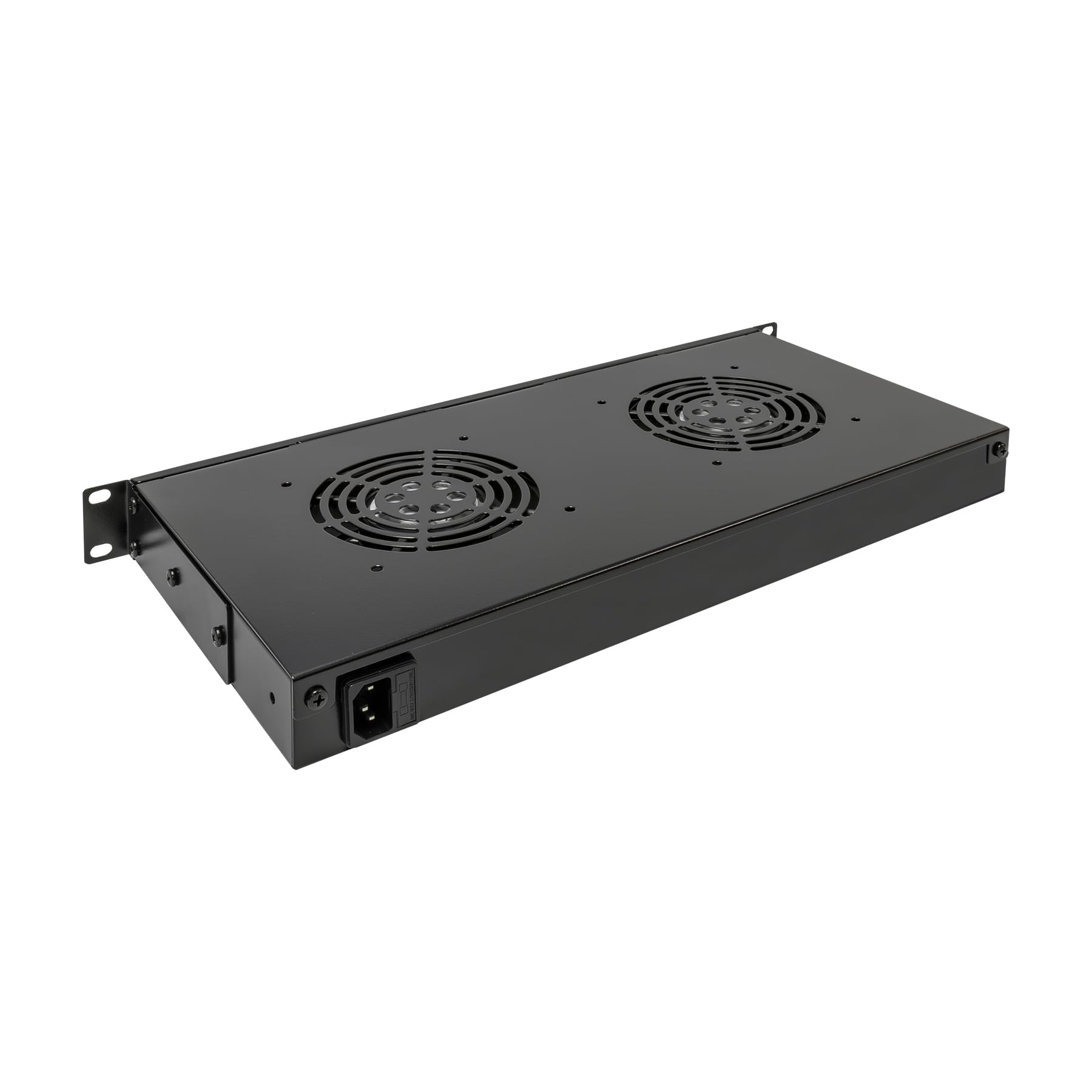 Aiten Data Termostato Digital 2 Ventiladores 1U para Armario Rack - Pantalla Digital Que Facilita el Monitoreo del Ambiente - Interruptor On-Off - Sensores de Temperatura y Dos Ventiladores de 12 cm