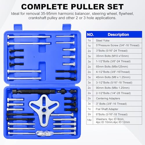 Kit extracteur de equilibreur harmonique FreeTec robuste 35-95mm - 6