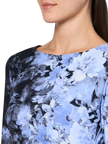 Kasper Women's Long SLV Boat Nk Side Pleat Dress3