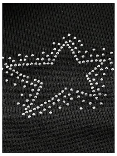 SHENHE Women's Plus Size Star Print Tube Top Ruched Drawstring Asymmetrical Fitted Y2k Bandeau Top4