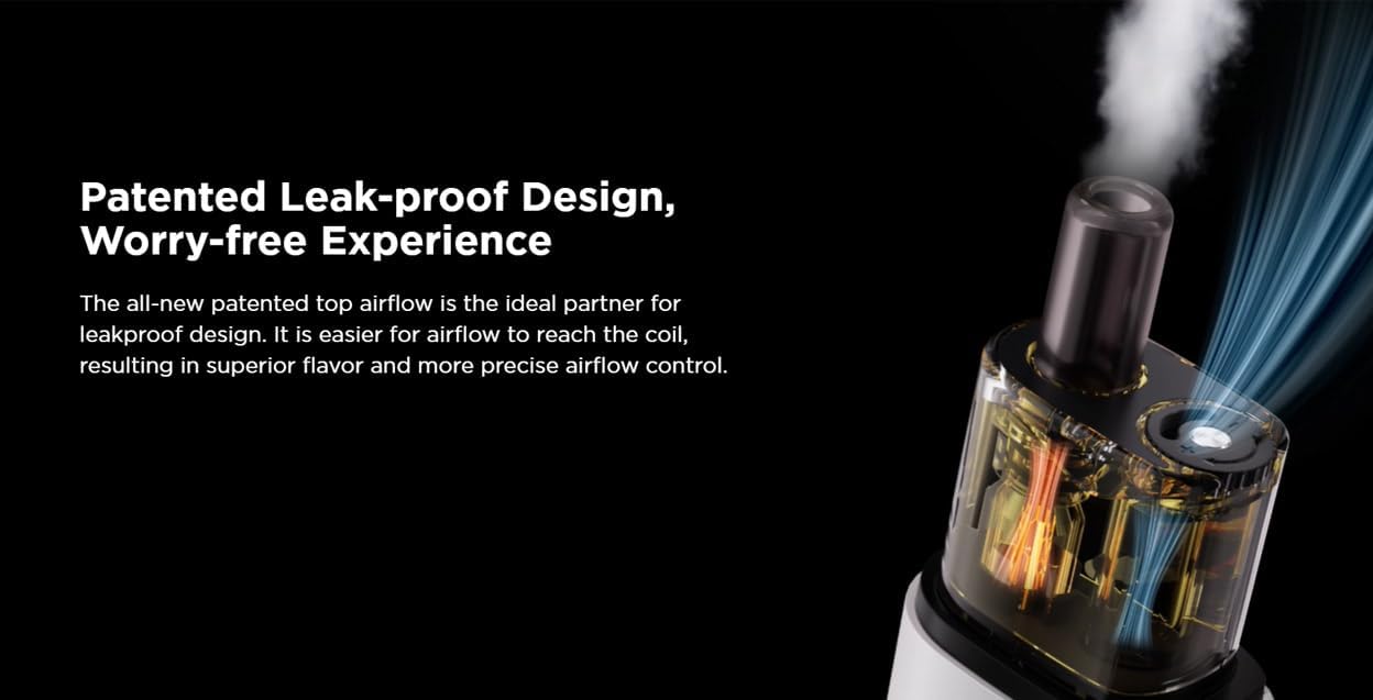 Close-up of GEEK VAPE Soul Pod System showing the leak-proof design and airflow