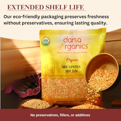 Darsa Organics MIX-DAL-4LB Lentils 4 Lb I Food Grade Plastic Pouch | Usda Organic | Non-Gmo | Chemical-Free thumb #7