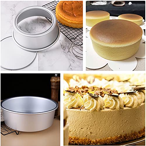 Xzjmy 5 Pack 5 Inch Non-Stick Deep Aluminum Round Cake Pan With Removable Bottom,Mini Cake Pan, Round Aluminum Cake Pan, Used For Family Gatherings To Bake Mini Cake Pizza, Quiche #TOP5