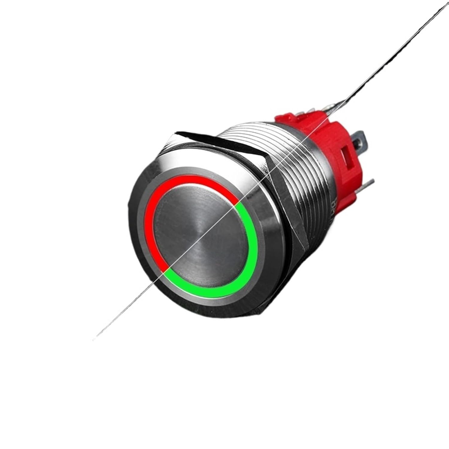 1pcs 16/19/22mm Two/Three Color Waterproof Metal Push Button Switch LED Light Car Engine Switch 5/12V/24/220V on Off Start Stop Boat(Power Red Blue,22MM,6V)