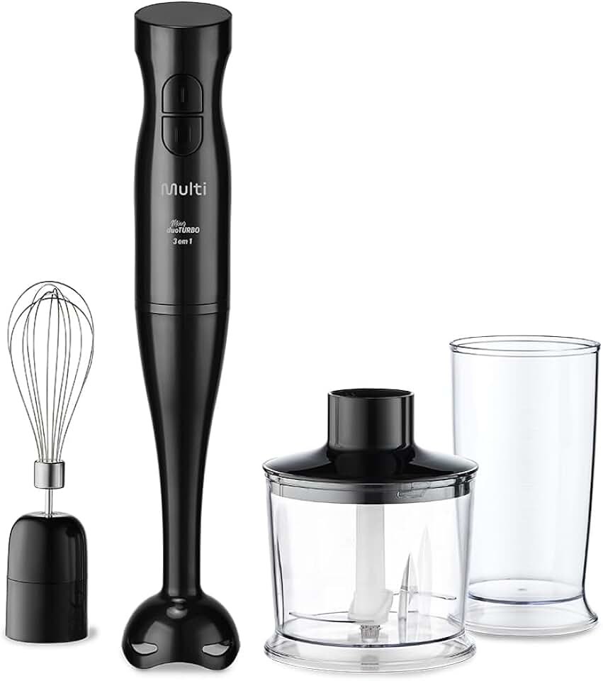 Mixer Duo Turbo 3 em 1 220V 200W Inox com Copo e Processador Multi Home - GO020