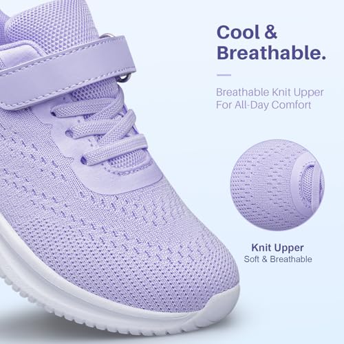 Girls Tennis Shoes Non-Slip Kids Sneakers Lightweight School Shoes Boys Athletic Running Sneakers Purple Little Kid Size 12 by Arskyllen - Used condition - Image 5