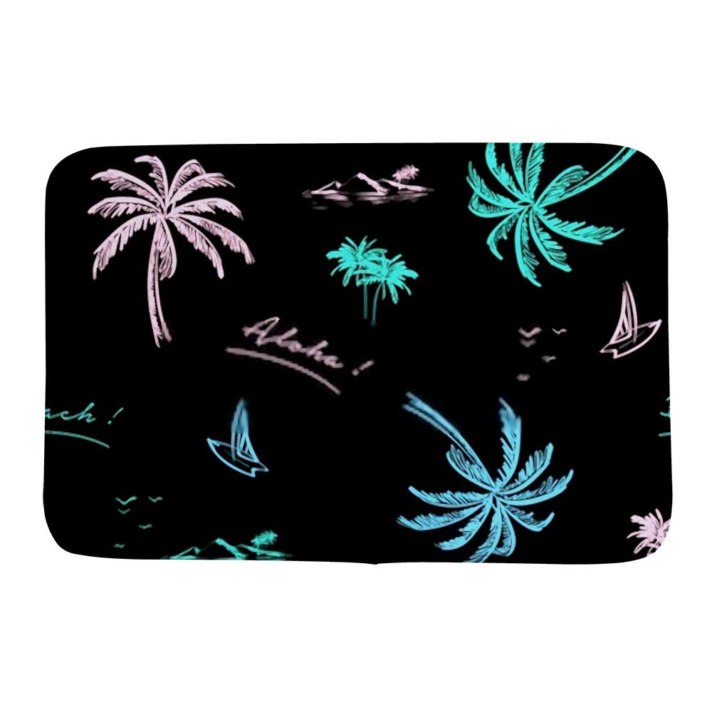 Tapis de bain noir 36x24 inch polaire corail antidérapant