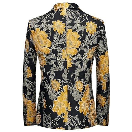 2 Piece Floral Dress Suit for Men Luxury Printed Wedding Blazer Button Dinner Tuxedo Jacket Pants Set2