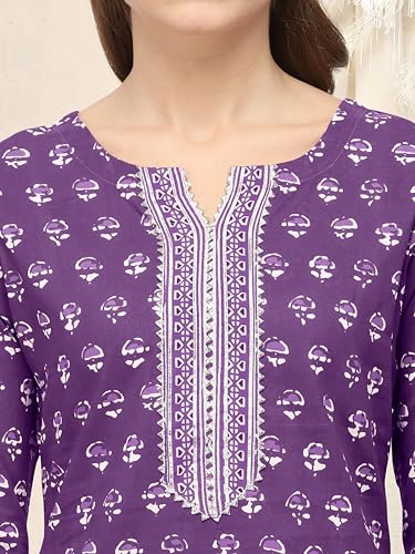 Image of MIRCHI FASHION Pure Cotton Straight Kurta Set with Dupatta | 3 Piece Ethnic Kurta Pant Set Office Wear Salwar Kurta Set for Women