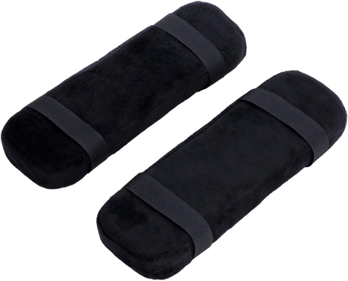 VILLCASE 3pairs Office Chair Armrest Pad Memory Foam Cushion Comfortable Lumbar Support Elastic Fit for Desk Elbow Support