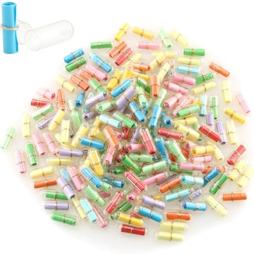 JEYORZY Lot de 105 Souhaitant Défiler Papier, Message Lettre Capsule, Message Dans Une Bouteille, Papier Message Wish, Wishing Paper Scrolls, pour Les...