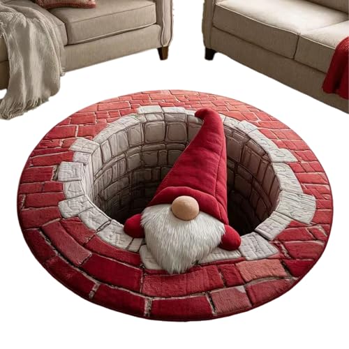 クリスマス バスルーム マット,ホリデー キッチン デコレーション - クリスマス 3D エリアラグ | 玄関用・庭用・床用・テラス用・家庭用・屋外用・寝室用・リビング用・キッチン用・ポーチ用・室内用