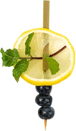 Púas de bambú de 4.7 pulgadas, 100 púas de aperitivos de punta afilada, resistentes, resistentes a las grietas, púas de madera de bambú natural,