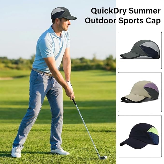 Image of Venzina Summer Cap for Men UPF 50+ Sun Protection Ultra Lightweight Breathable for Cricket Running Gym Tennis Cycling